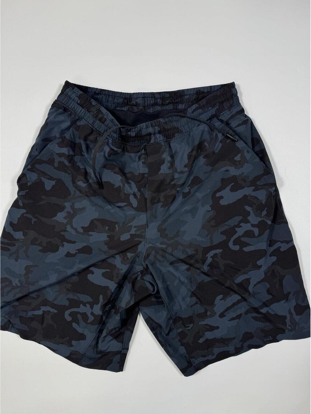 Lululemon Pace Breaker Shorts Mens M Blue Camo Lined 9” Inseam